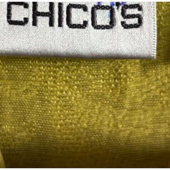 Chicos Women Long Sleeve With Collar Button Down Silk Jacket Lime Green Size 0 - Picture 5 of 10